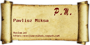 Pavlisz Miksa névjegykártya